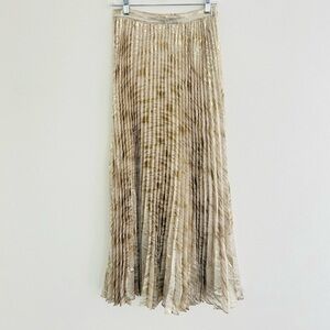 Moulinette Soeurs Gold Shimmer Pleated Maxi Skirt 0P